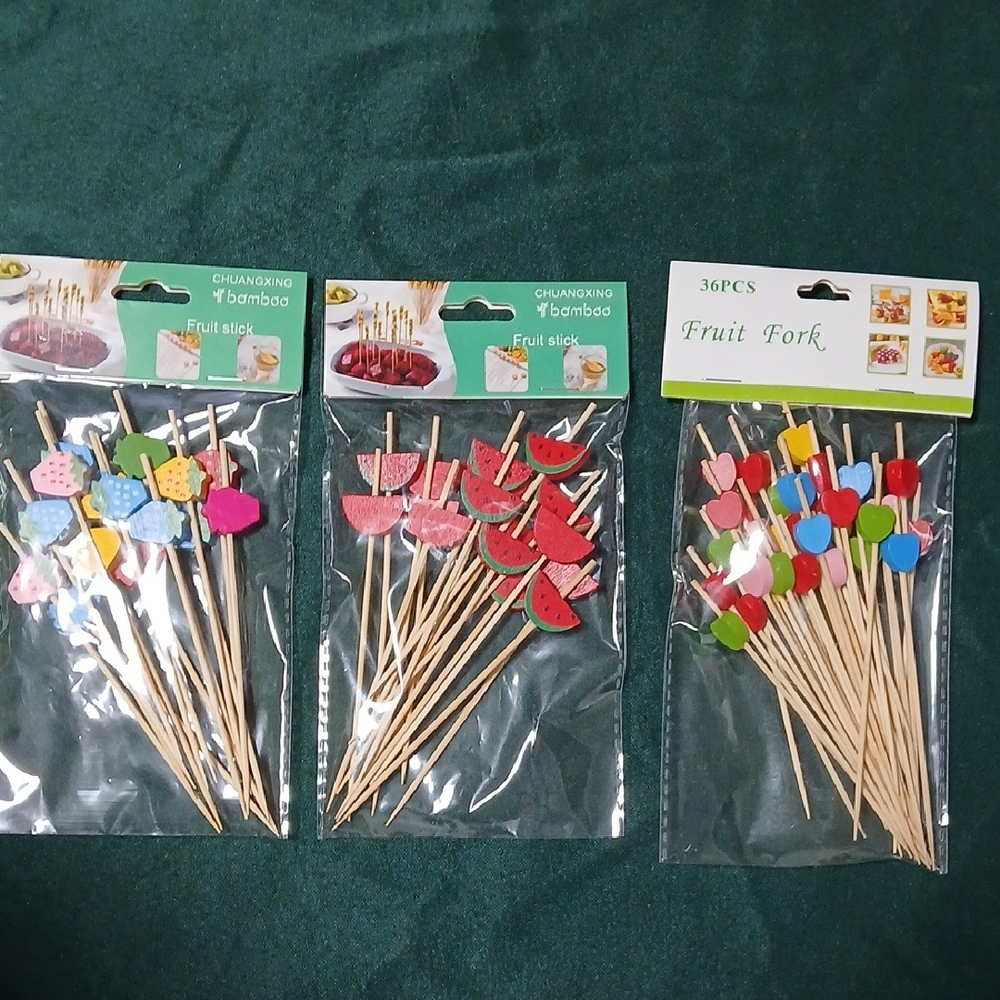 Bamboo Fruit Sticks - Multicolor